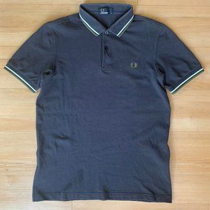 Fred Perry Twin Tipped M3600 Polo Grey, White, & Olive